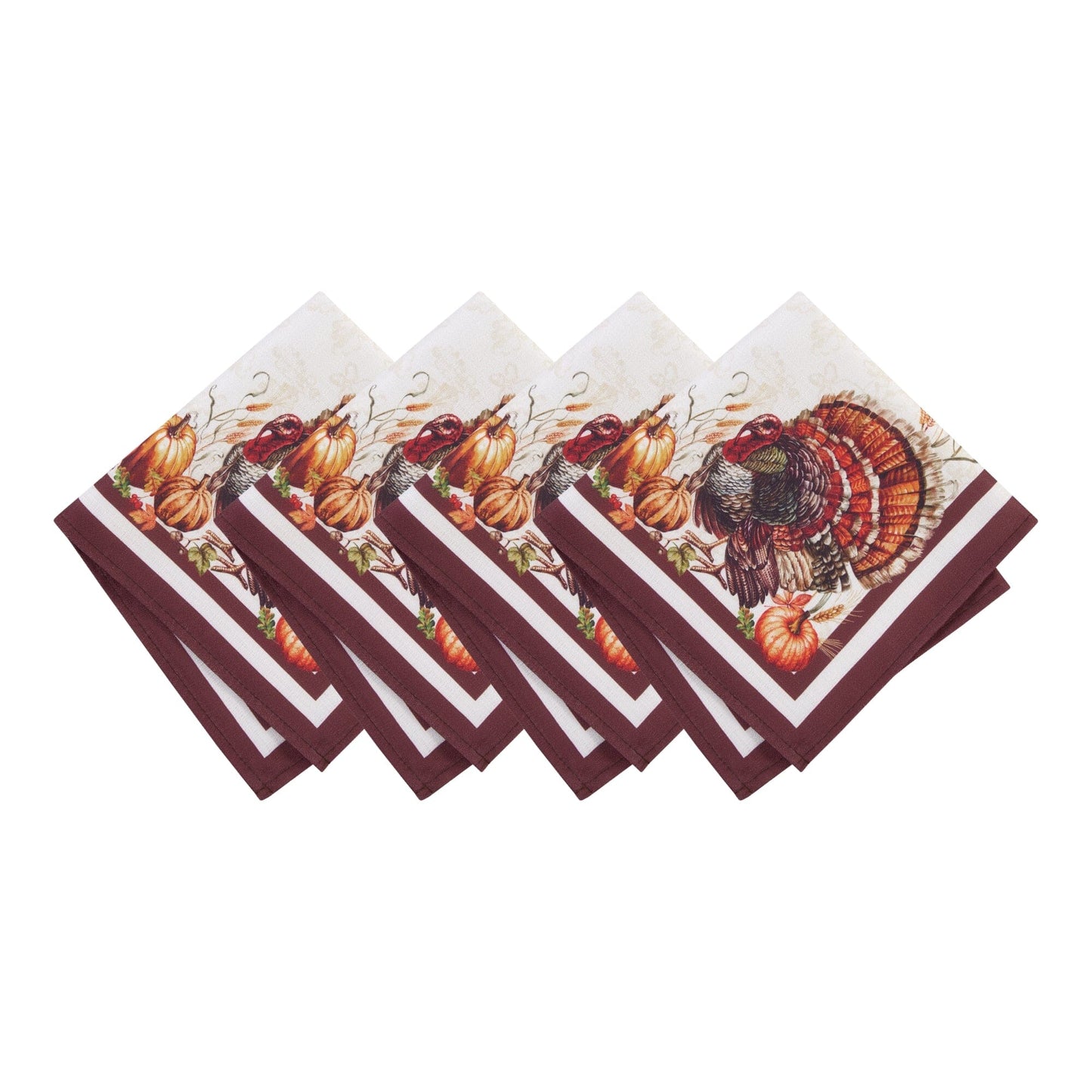 Autumn Heritage Turkey Engineered Napkins, Set of 4