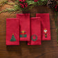 Holiday Embroidered Cotton Napkins, Set of 4