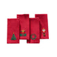 Holiday Embroidered Cotton Napkins, Set of 4