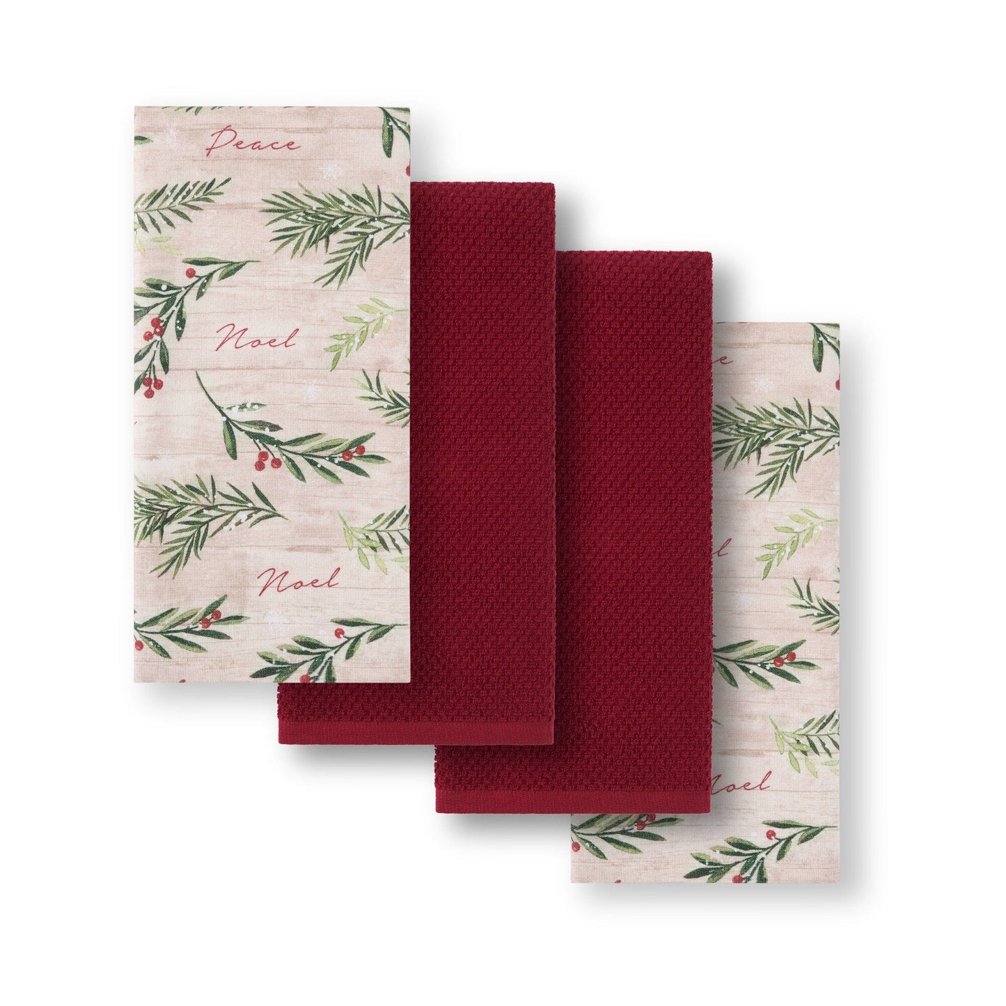 Holiday Tree Trimmings Kitchen Towels, Set of 4