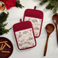 Holiday Tree Trimmings  Pot Holders, Set of 2