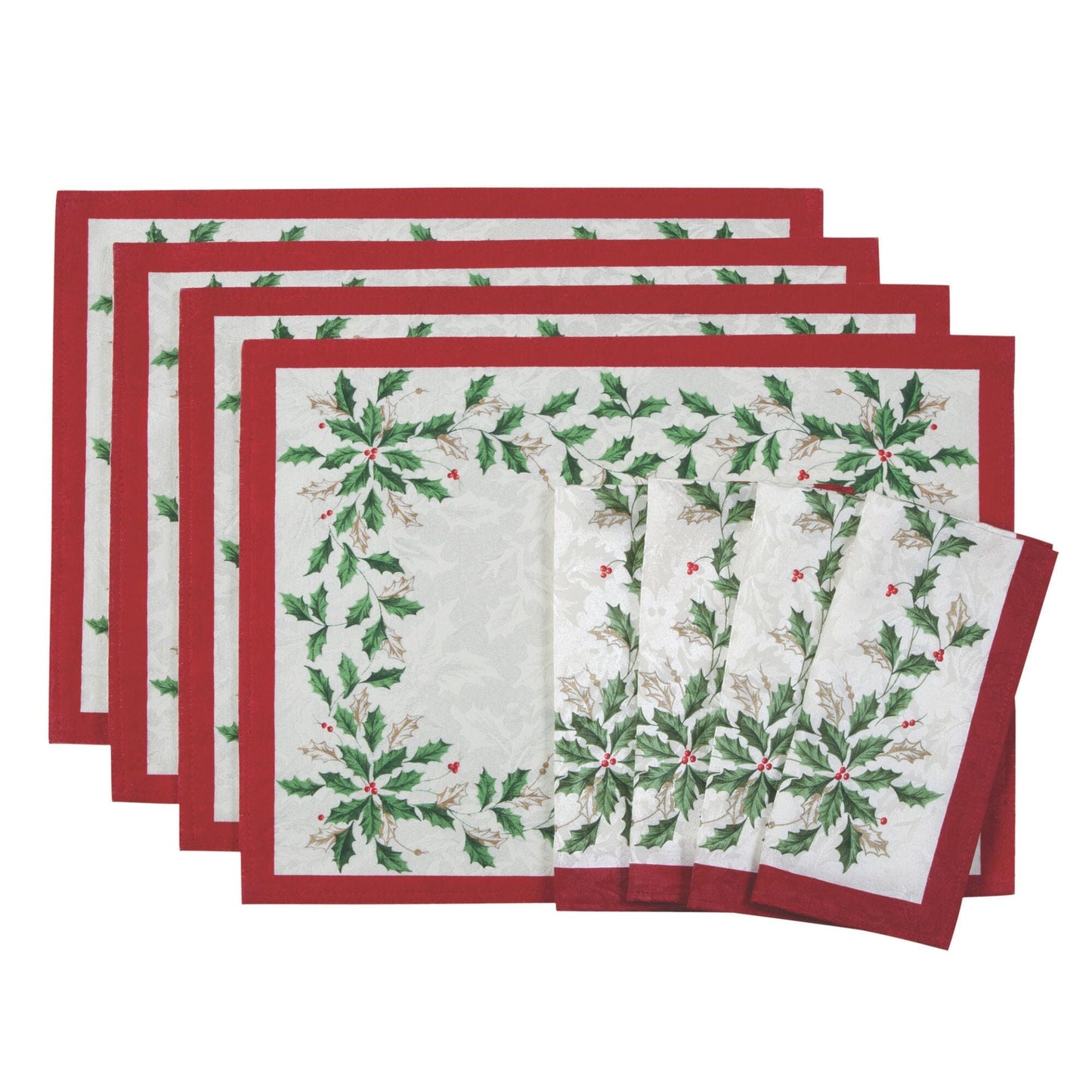Lenox Holiday Placemat Set of 4 & Napkin Set of 4 Value Set