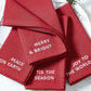Joyful Sentiment Christmas/Holiday Embroidered Napkins, Set of 4