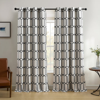 Kaiden Geometric Room Darkening Window Curtain