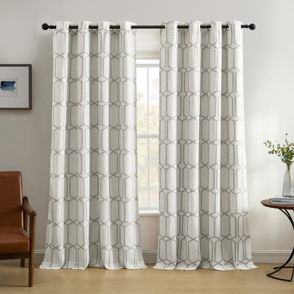 Kaiden Geometric Room Darkening Window Curtain