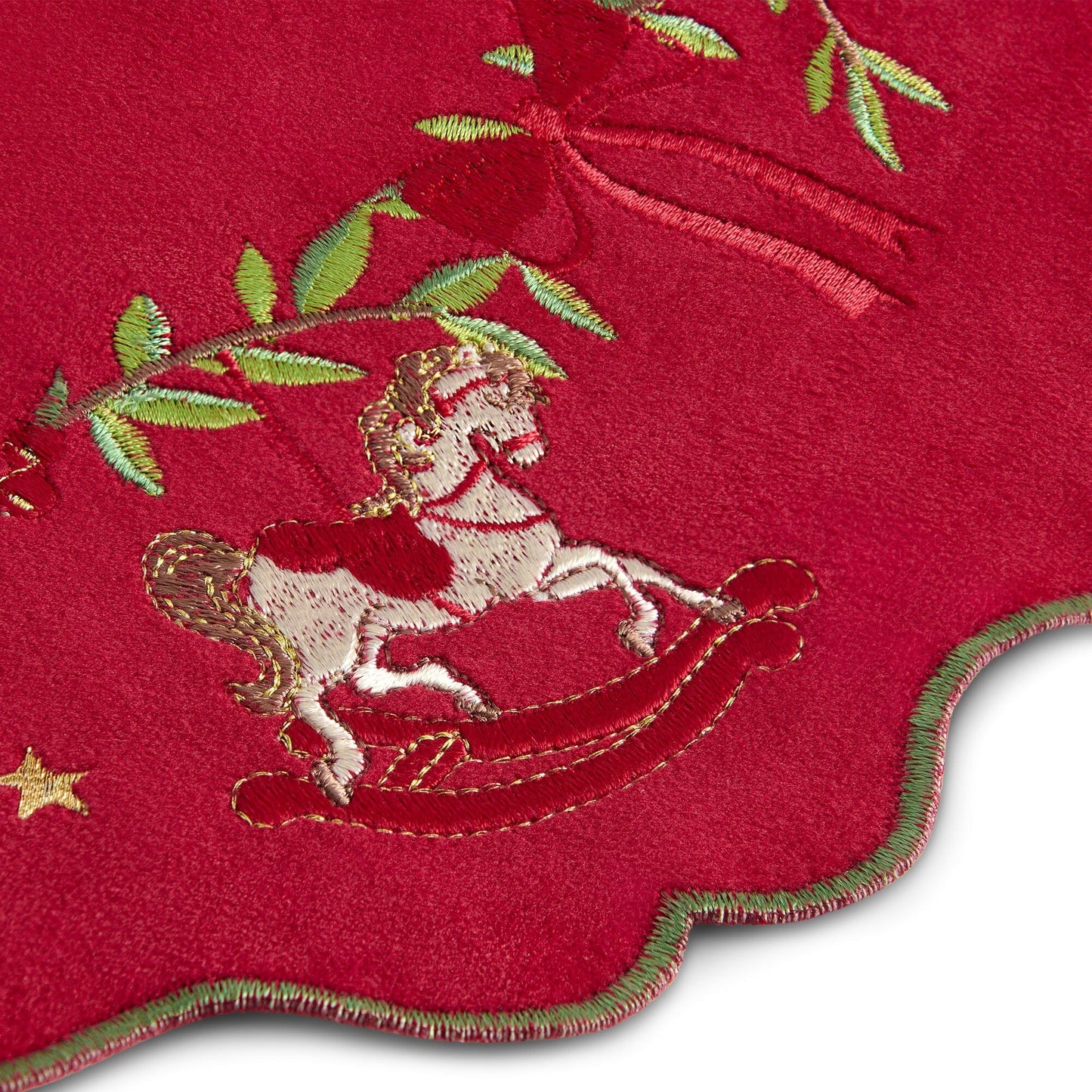 Villeroy & Boch Keepsake Ornaments Velvet Embroidered Round Placemats, Set of 4