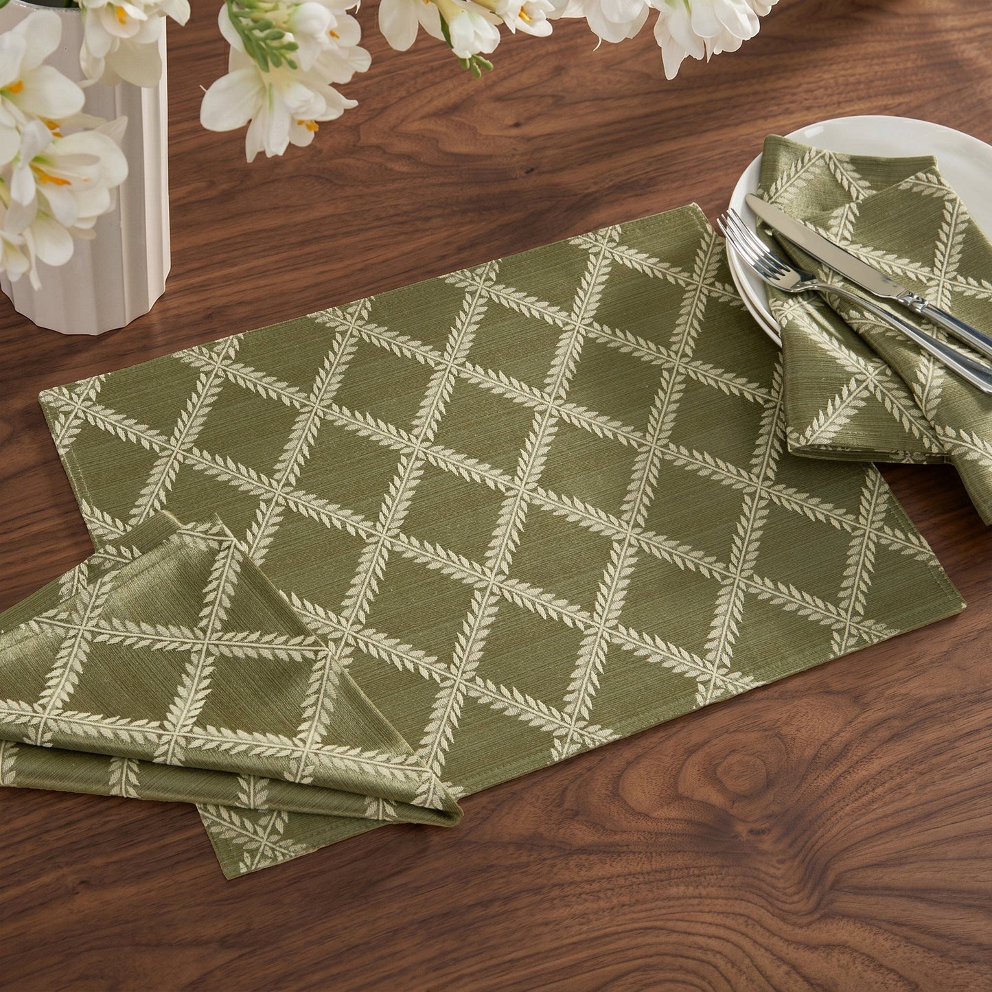 Lenox Laurel Leaf Reversible Placemats, Set of 4