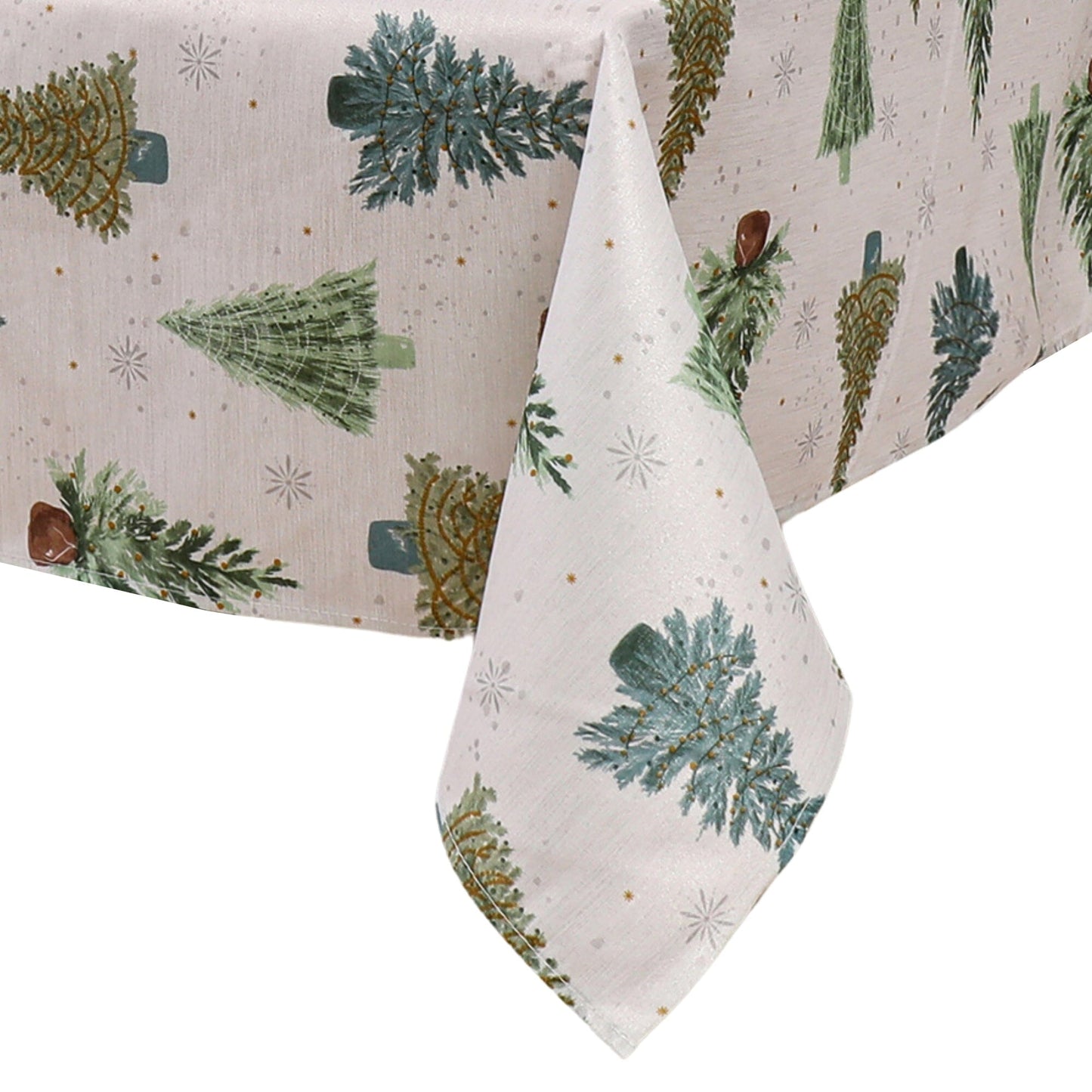 Lucina Twinkle Trees Holiday Lurex Fabric Tablecloth