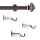 Lenox Madrid 1” Single Curtain Rod with Sculptural Stacked Square Finial Design