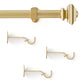 Lenox Madrid 1” Single Curtain Rod with Sculptural Stacked Square Finial Design