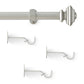 Lenox Madrid 1” Single Curtain Rod with Sculptural Stacked Square Finial Design