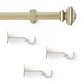Lenox Madrid 1” Single Curtain Rod with Sculptural Stacked Square Finial Design