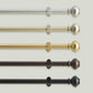 Lenox Manor 1” Single Curtain Rod with Rounded Globe Finial Design