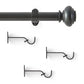 Lenox Manor 1” Single Curtain Rod with Rounded Globe Finial Design