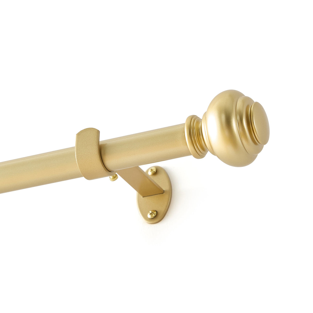 Lenox Manor 1” Single Curtain Rod with Rounded Globe Finial Design