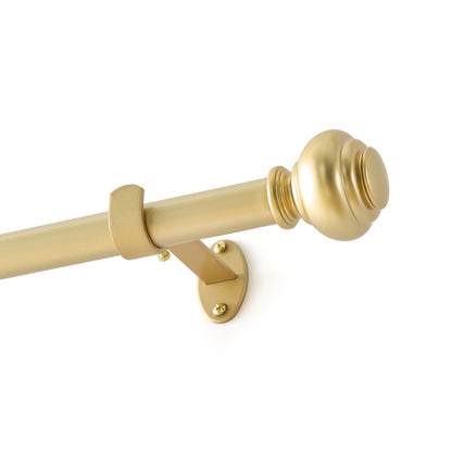 Lenox Manor 1” Single Curtain Rod with Rounded Globe Finial Design