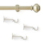 Lenox Manor 1” Single Curtain Rod with Rounded Globe Finial Design