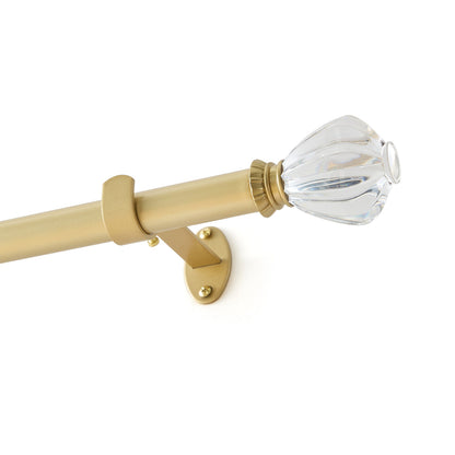 Lenox Milano 1” Single Curtain Rod with Crystal Teardrop Finial Design