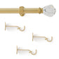 Lenox Milano 1” Single Curtain Rod with Crystal Teardrop Finial Design