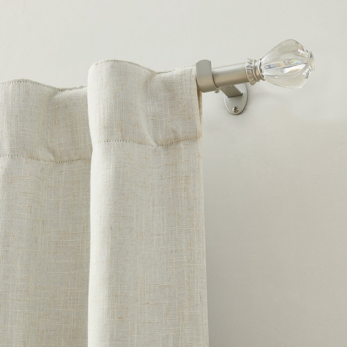 Lenox Milano 1” Single Curtain Rod with Crystal Teardrop Finial Design