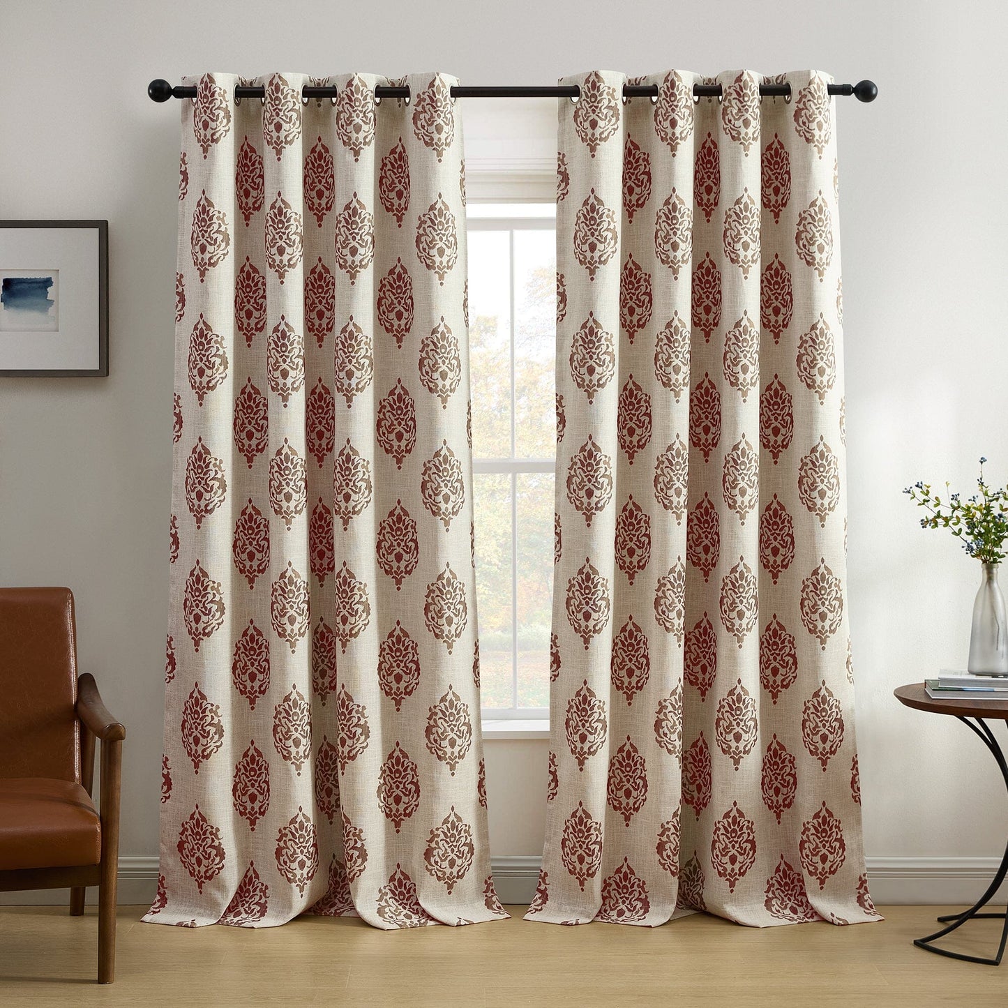 Navara Medallion Room Darkening Window Curtain