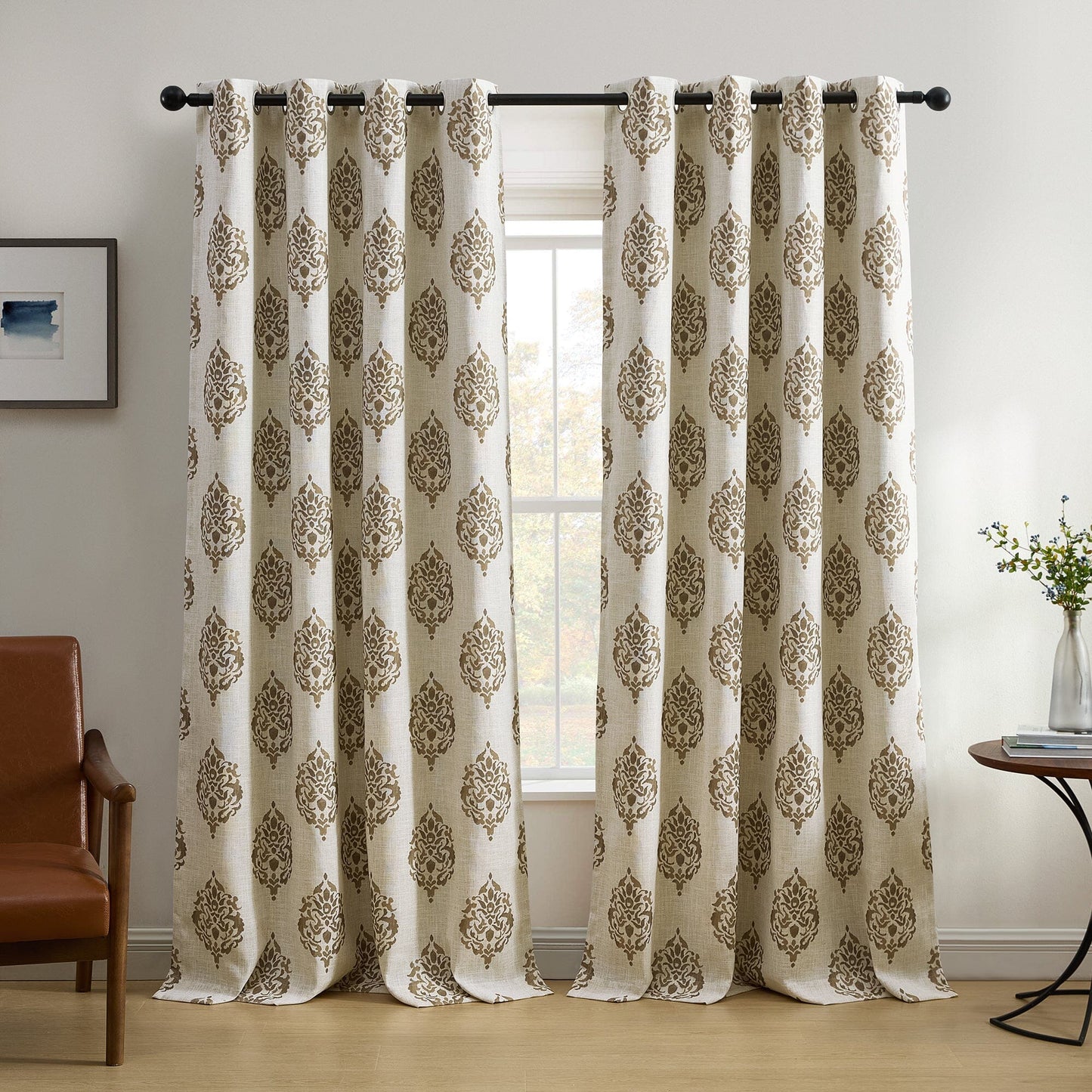 Navara Medallion Room Darkening Window Curtain