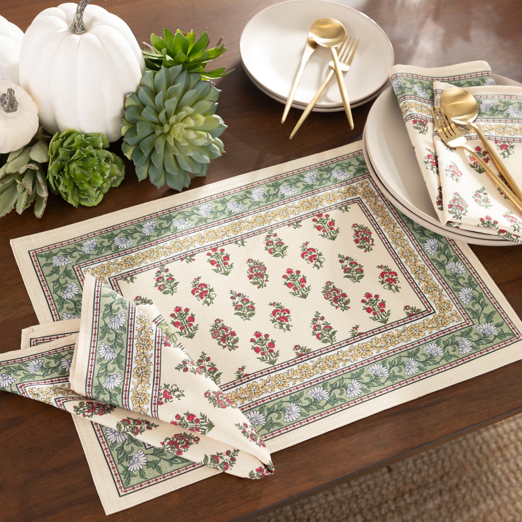 Nomad Harvest Block Print Placemats, Set of 4 – Threadmade Home