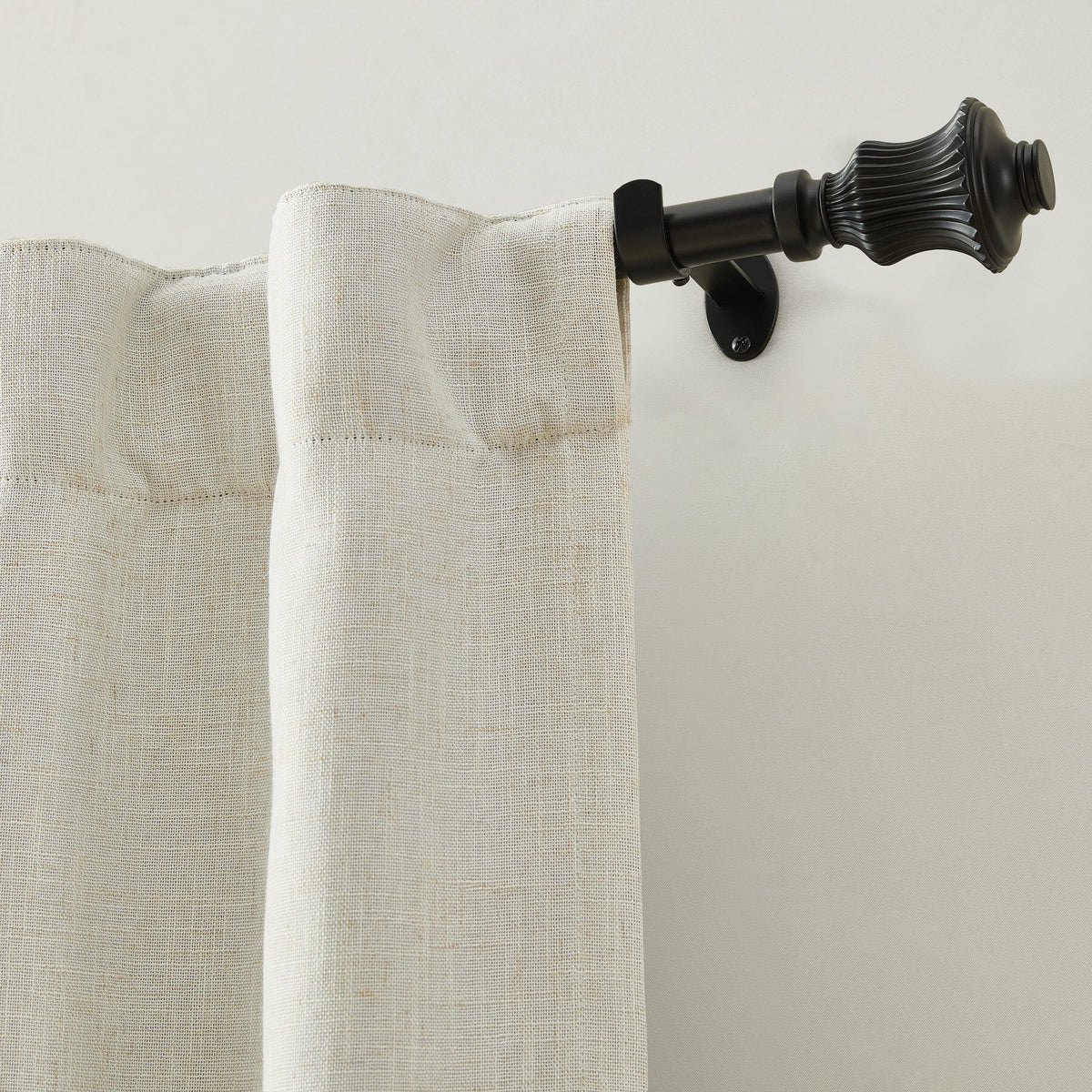 Lenox Palazzo 1” Single Curtain Rod with Fluted Bell Shaped Finial Design
