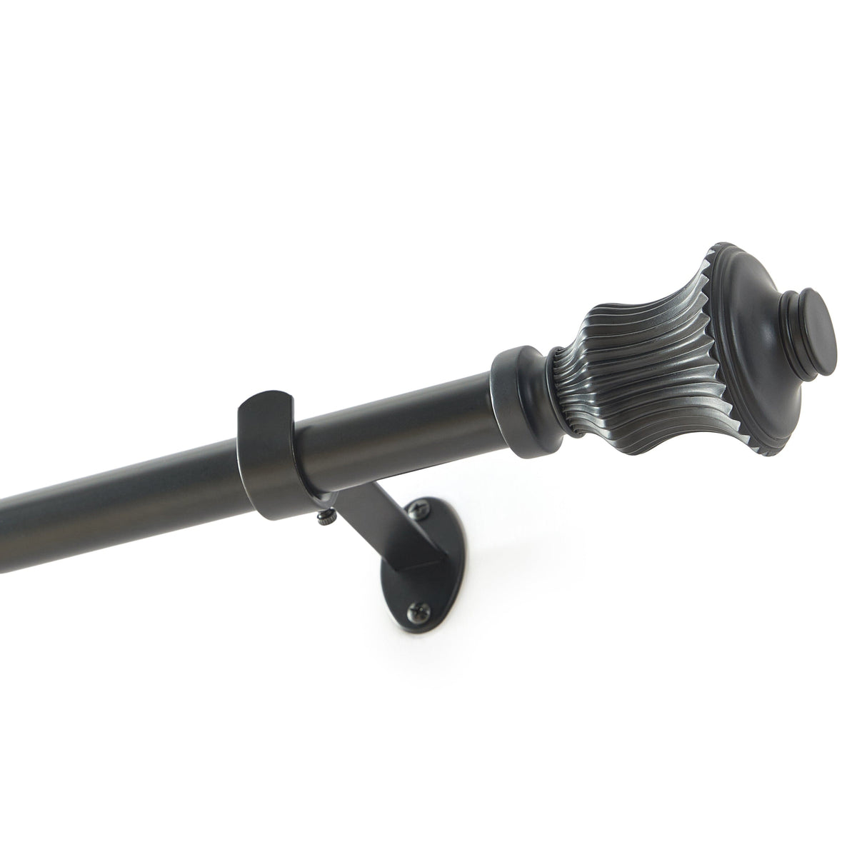 Lenox Palazzo 1” Single Curtain Rod with Fluted Bell Shaped Finial Design