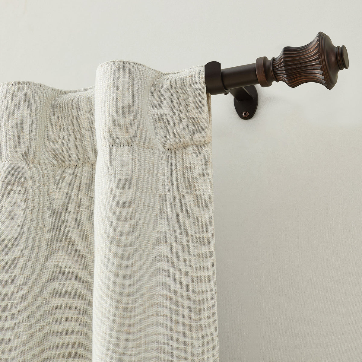 Lenox Palazzo 1” Single Curtain Rod with Fluted Bell Shaped Finial Design