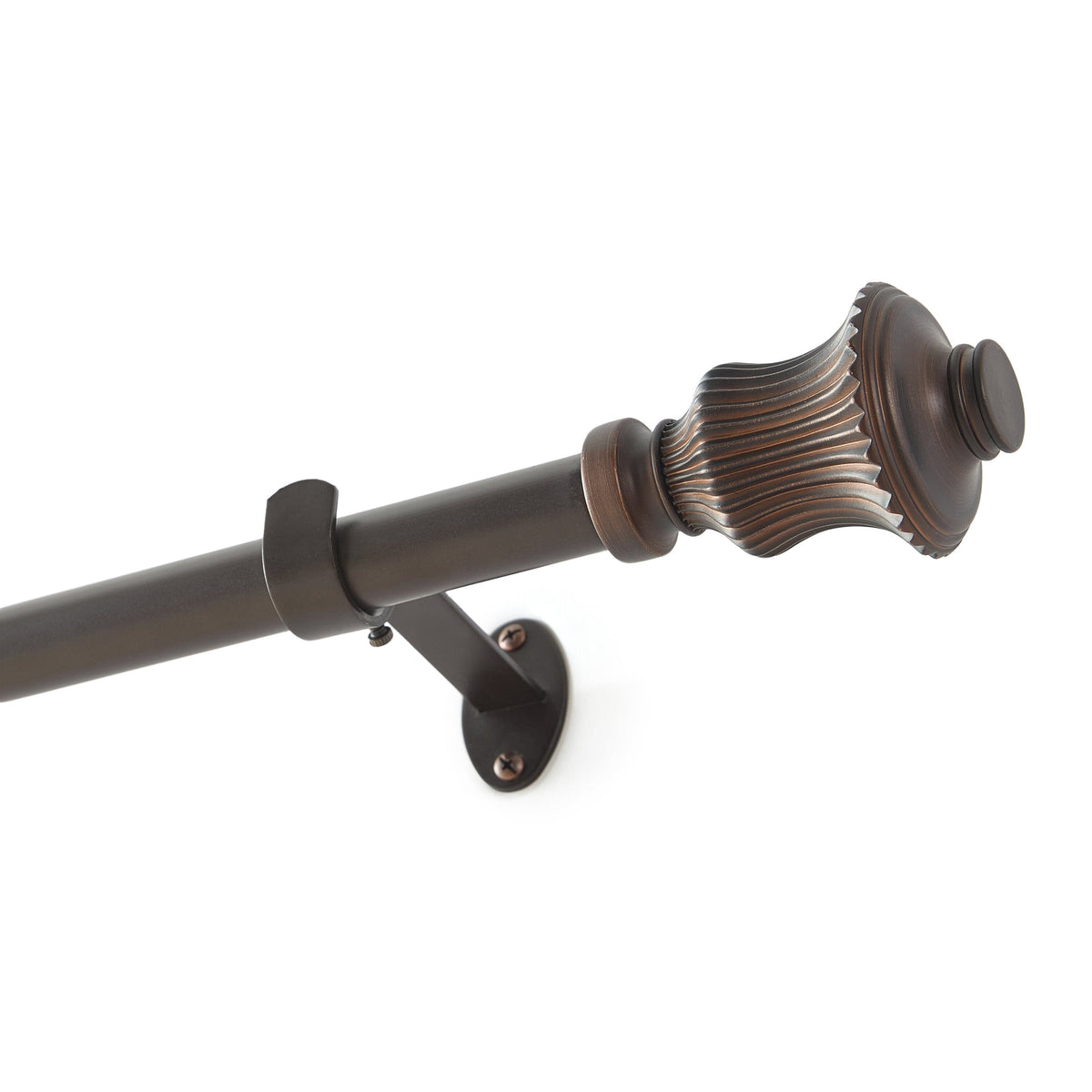 Lenox Palazzo 1” Single Curtain Rod with Fluted Bell Shaped Finial Design