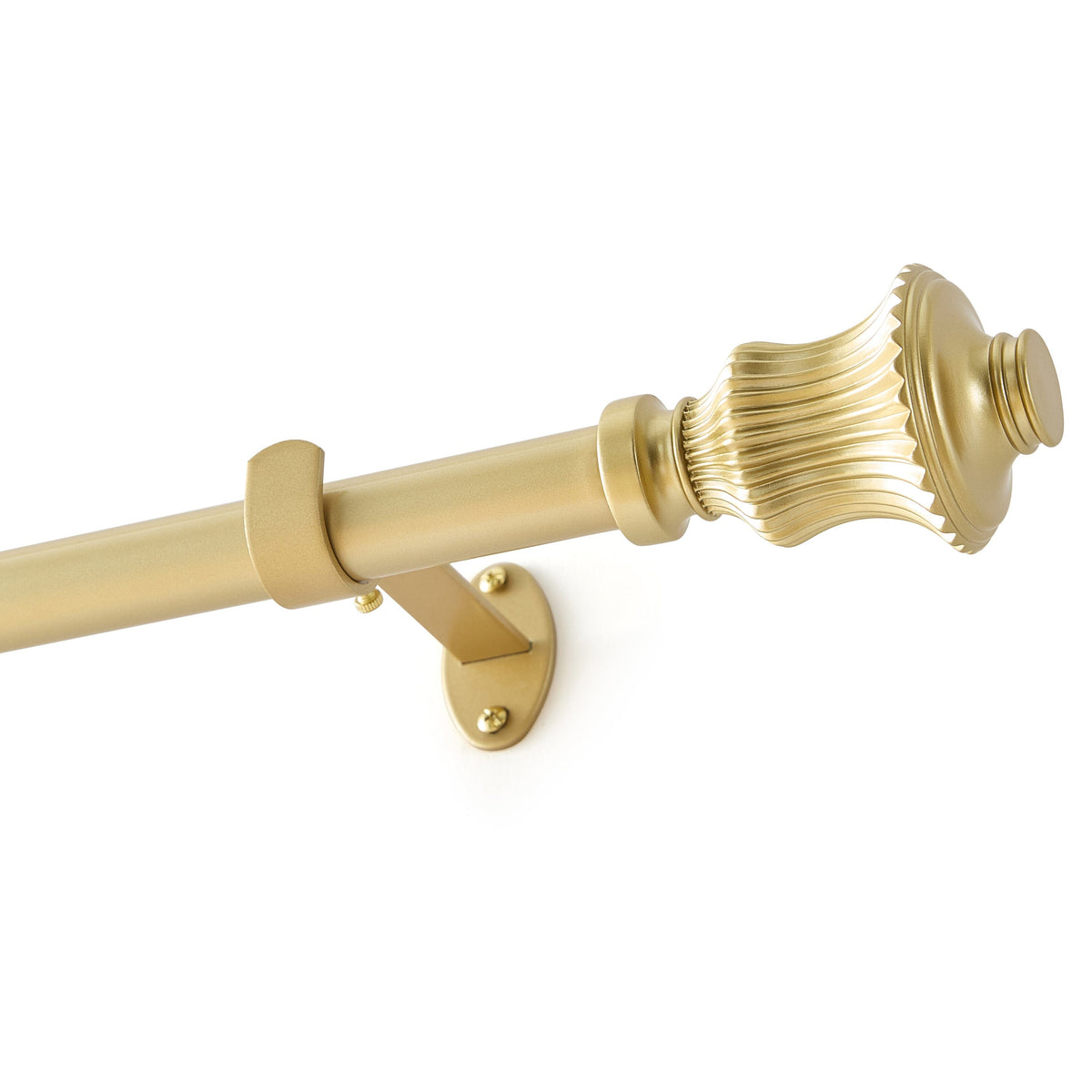 Lenox Palazzo 1” Single Curtain Rod with Fluted Bell Shaped Finial Design