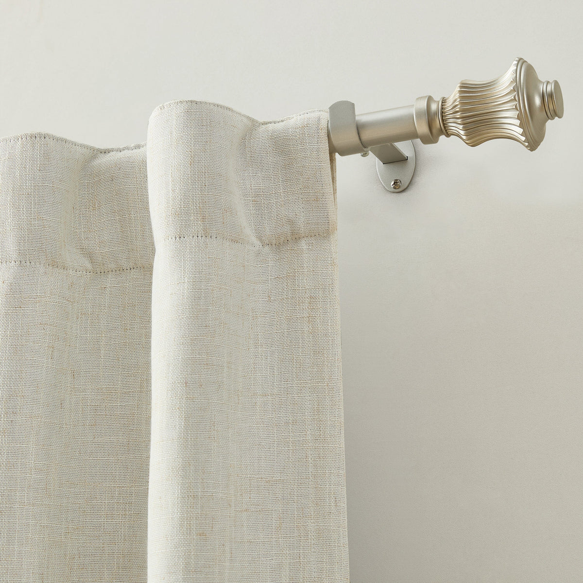 Lenox Palazzo 1” Single Curtain Rod with Fluted Bell Shaped Finial Design