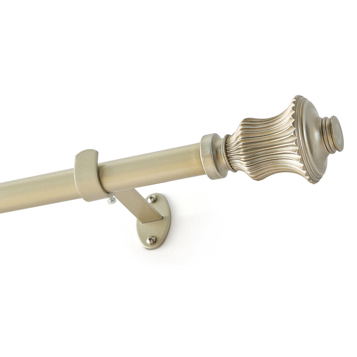 Lenox Palazzo 1” Single Curtain Rod with Fluted Bell Shaped Finial Design
