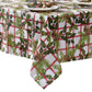 Pinecone Plaid Holiday Fabric Tablecloth