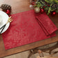 Poinsettia Elegance Jacquard Holiday Placemat, Set of 4