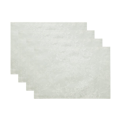 Poinsettia Elegance Jacquard Holiday Placemat, Set of 4