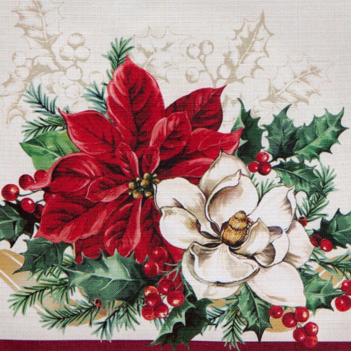 Poinsettia Garlands Engineered Placemats, Set of 4