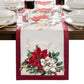 Poinsettia Garlands Engineered Table Runner