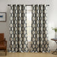 Renzo Ikat Geometric Linen Room Darkening Window Curtain