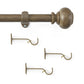 Rhinebeck Rustic Faux Wood 1" Window Drapery Single Curtain Rod