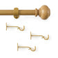 Rhinebeck Rustic Faux Wood 1" Window Drapery Single Curtain Rod