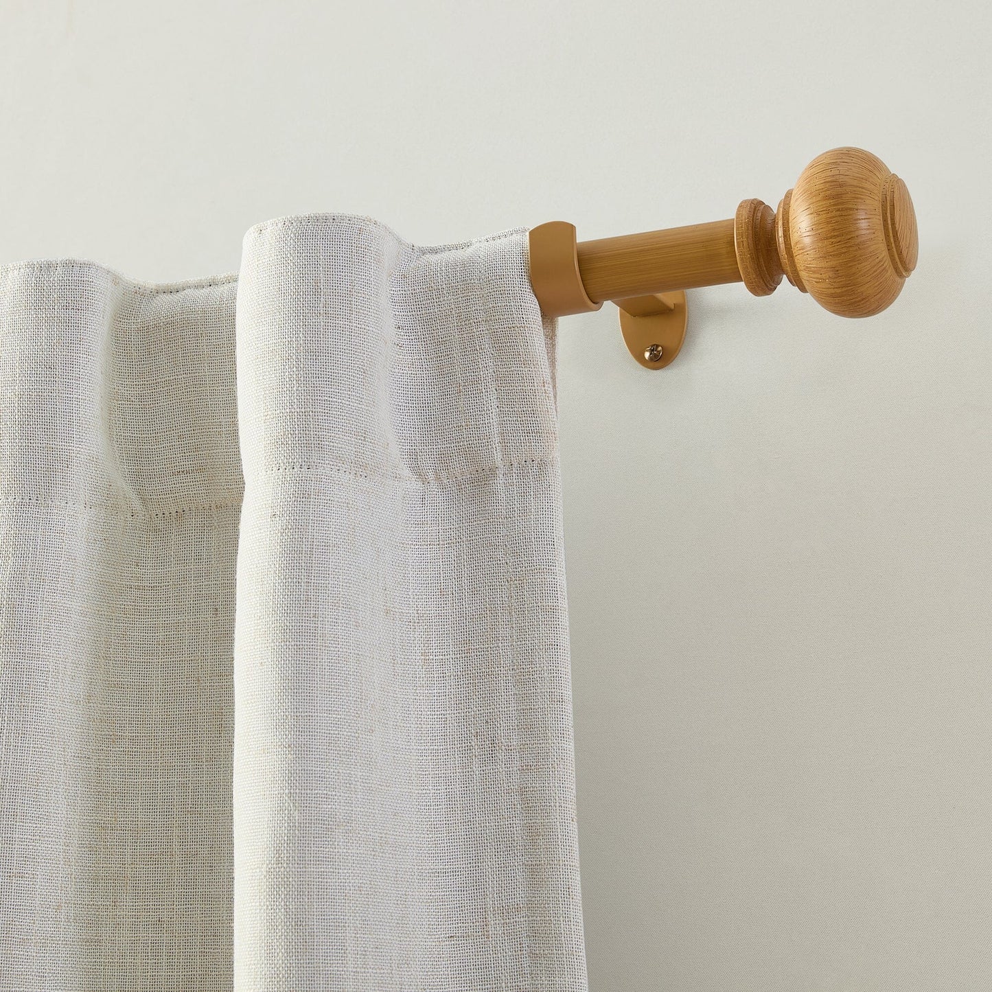 Rhinebeck Rustic Faux Wood 1" Window Drapery Single Curtain Rod