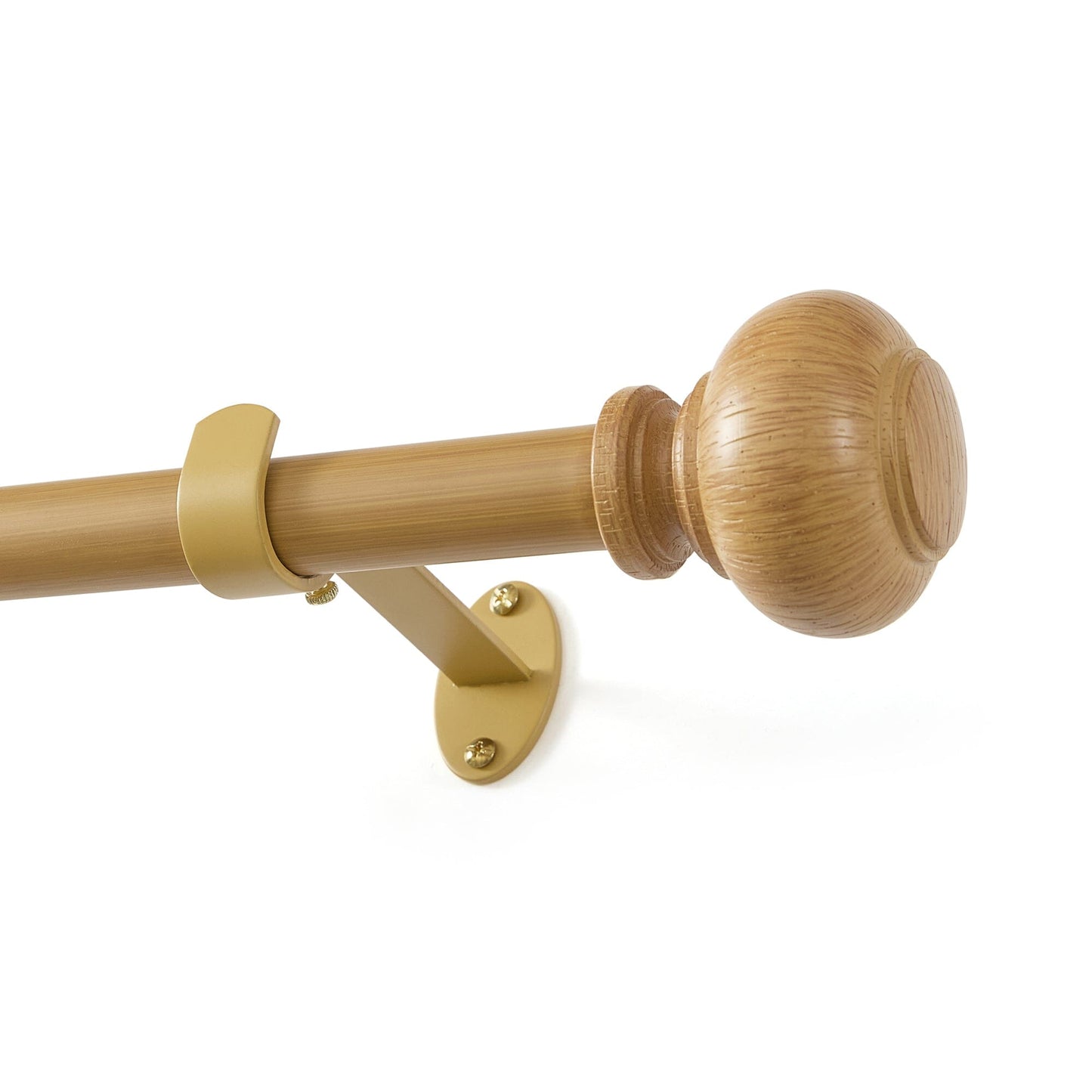 Rhinebeck Rustic Faux Wood 1" Window Drapery Single Curtain Rod