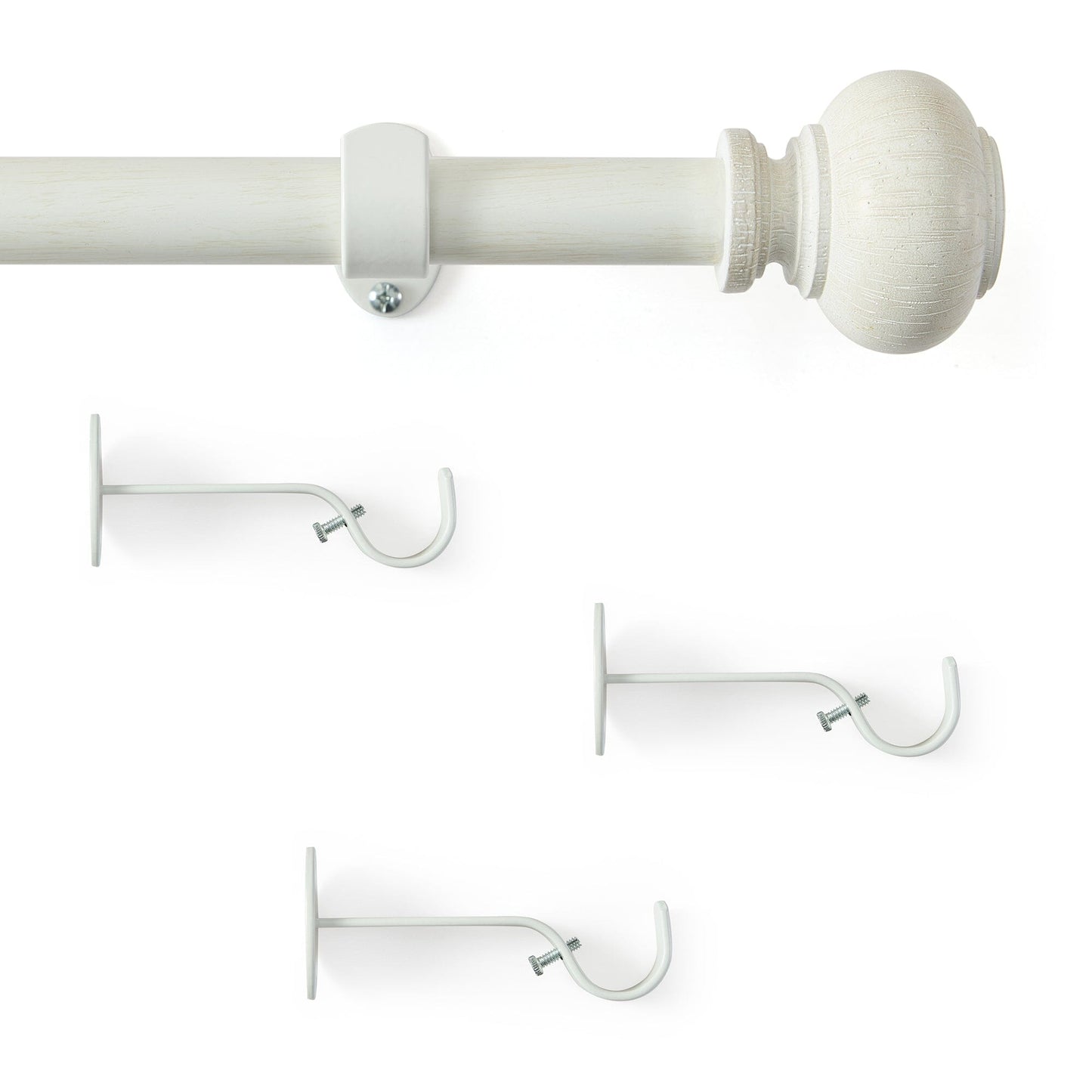 Rhinebeck Rustic Faux Wood 1" Window Drapery Single Curtain Rod