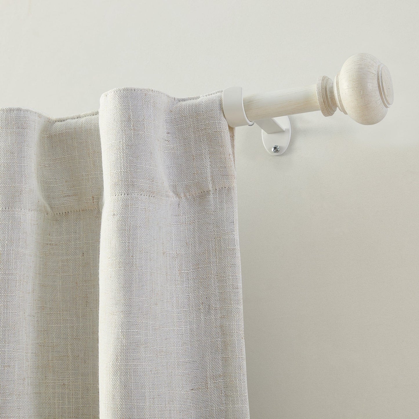 Rhinebeck Rustic Faux Wood 1" Window Drapery Single Curtain Rod