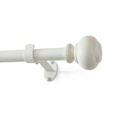 Rhinebeck Rustic Faux Wood 1" Window Drapery Single Curtain Rod