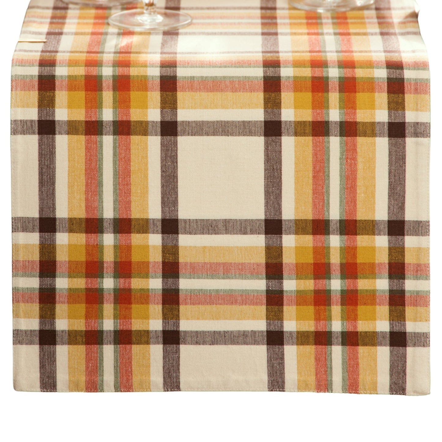 Russet Harvest Woven Plaid Table Runner
