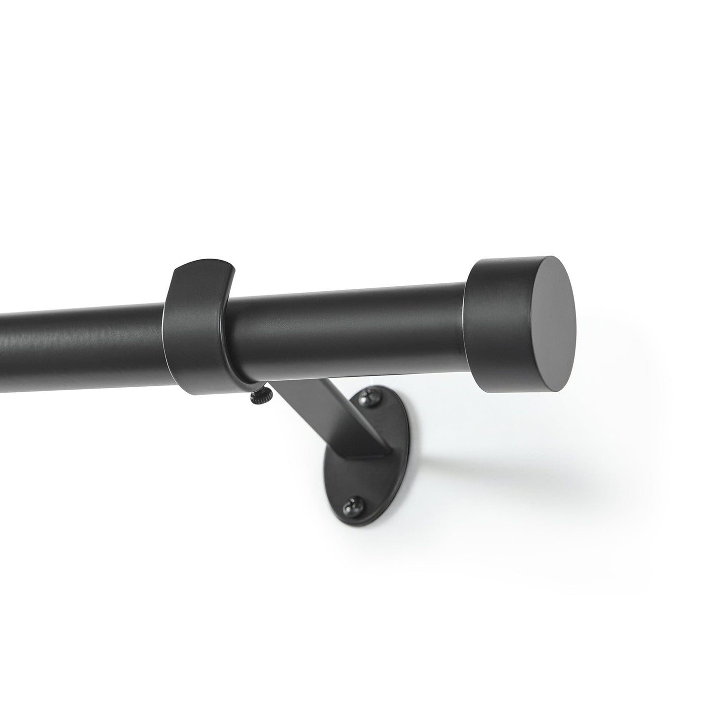 Serena 1" Window Drapery Single Curtain Rod with Contemporary Cap Finial