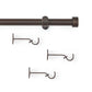 Serena 1" Window Drapery Single Curtain Rod with Contemporary Cap Finial